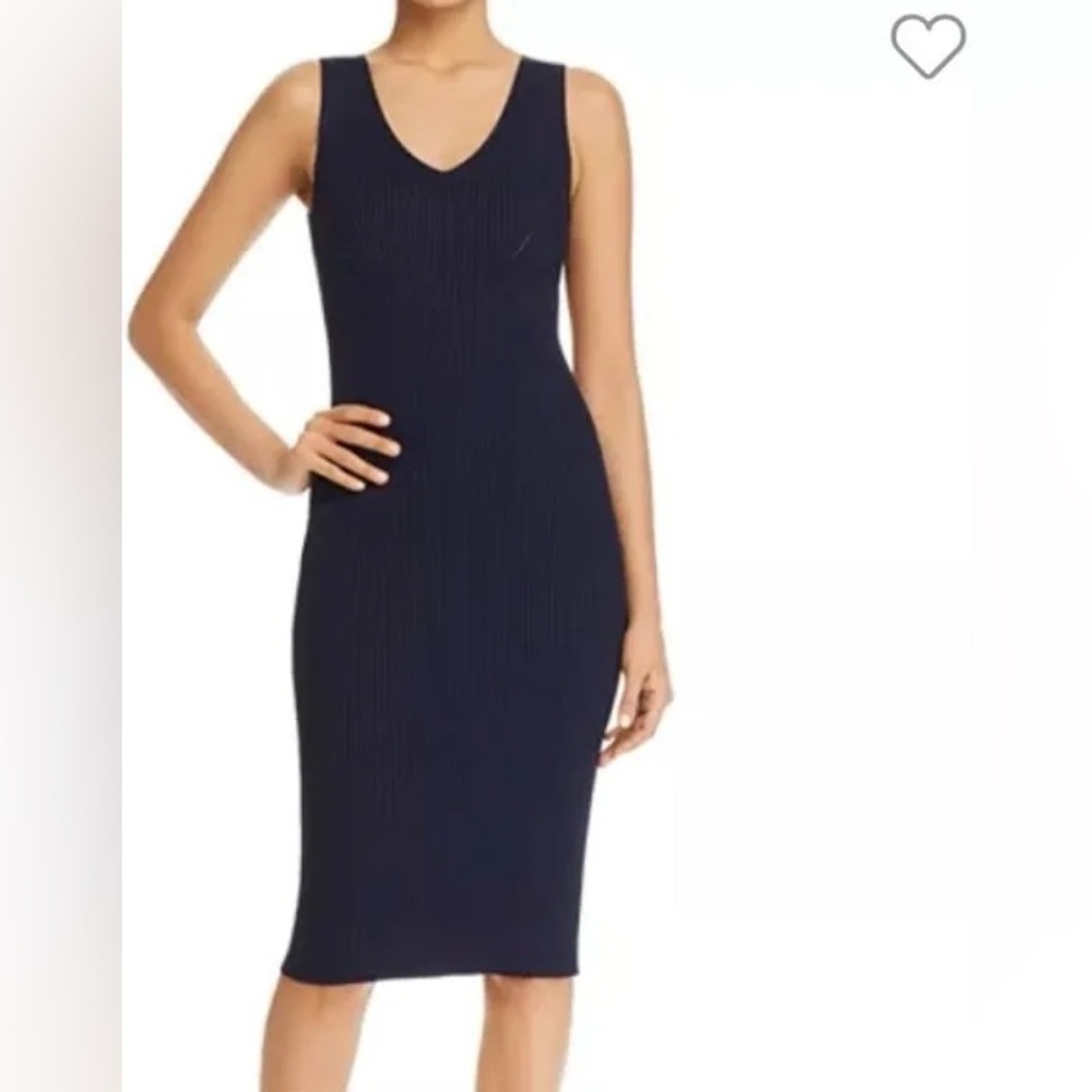 Michael Kors Elegant Black Sleeveless Bodycon Midi Dress